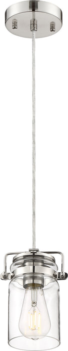 Myhouse Lighting Nuvo Lighting - 60-6734 - One Light Mini Pendant - Antebellum - Polished Nickel / Clear Glass