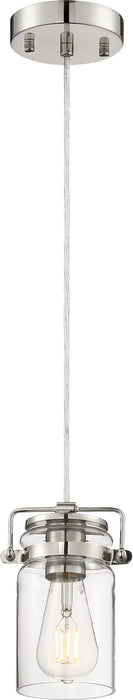 Myhouse Lighting Nuvo Lighting - 60-6734 - One Light Mini Pendant - Antebellum - Polished Nickel / Clear Glass