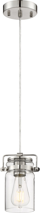 Myhouse Lighting Nuvo Lighting - 60-6734 - One Light Mini Pendant - Antebellum - Polished Nickel / Clear Glass