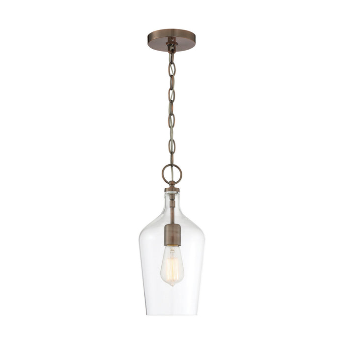 Myhouse Lighting Nuvo Lighting - 60-6748 - One Light Pendant - Hartley - Antique Copper / Clear Glass