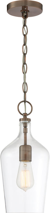 Myhouse Lighting Nuvo Lighting - 60-6748 - One Light Pendant - Hartley - Antique Copper / Clear Glass