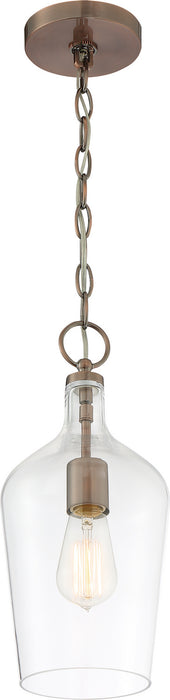 Myhouse Lighting Nuvo Lighting - 60-6748 - One Light Pendant - Hartley - Antique Copper / Clear Glass