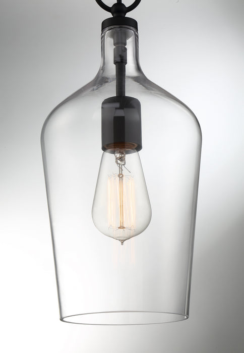 Myhouse Lighting Nuvo Lighting - 60-6749 - One Light Pendant - Hartley - Matte Black / Clear Glass