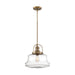 Myhouse Lighting Nuvo Lighting - 60-6757 - One Light Pendant - Basel - Burnished Brass / Clear