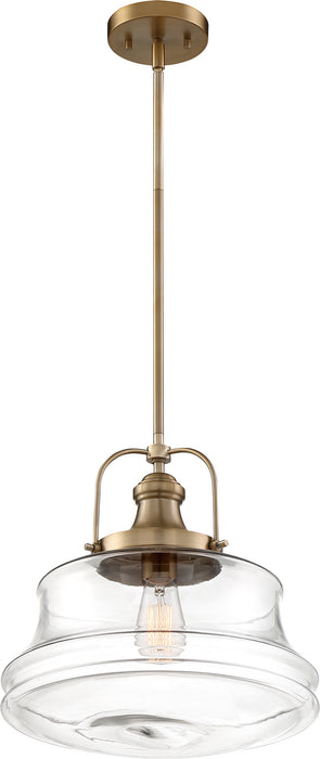 Myhouse Lighting Nuvo Lighting - 60-6757 - One Light Pendant - Basel - Burnished Brass / Clear