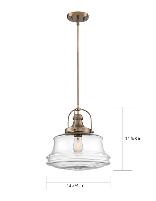 Myhouse Lighting Nuvo Lighting - 60-6757 - One Light Pendant - Basel - Burnished Brass / Clear