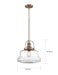 Myhouse Lighting Nuvo Lighting - 60-6757 - One Light Pendant - Basel - Burnished Brass / Clear