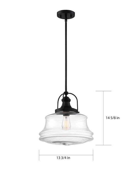 Myhouse Lighting Nuvo Lighting - 60-6759 - One Light Pendant - Basel - Bronze / Clear Glass