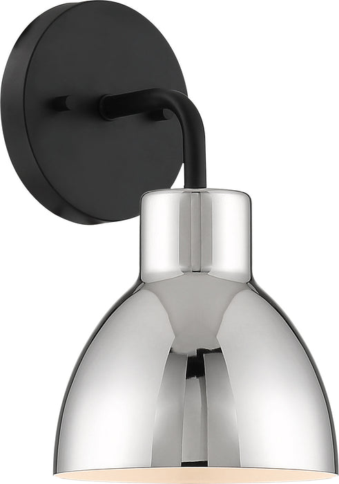 Myhouse Lighting Nuvo Lighting - 60-6771 - One Light Vanity - Sloan - Matte Black / Polished Nickel