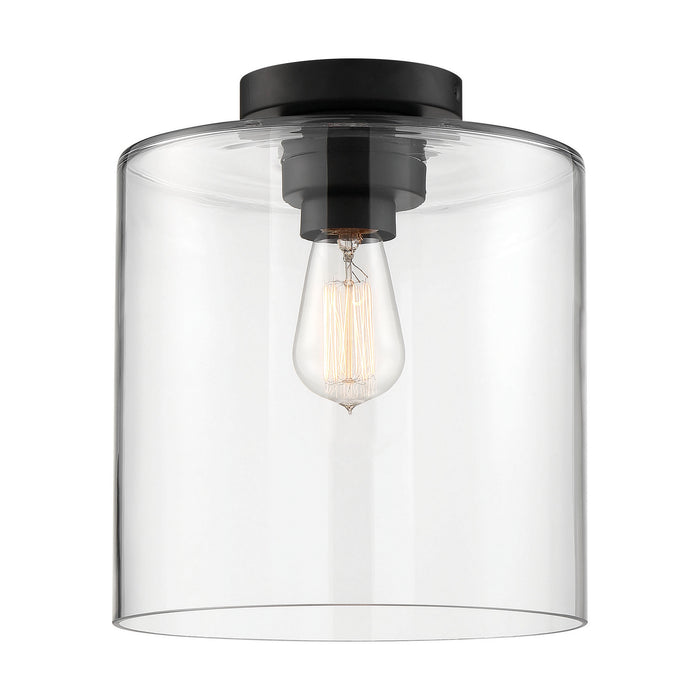 Myhouse Lighting Nuvo Lighting - 60-6779 - One Light Semi Flush Mount - Chantecleer - Matte Black / Clear Glass