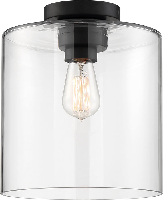 Myhouse Lighting Nuvo Lighting - 60-6779 - One Light Semi Flush Mount - Chantecleer - Matte Black / Clear Glass