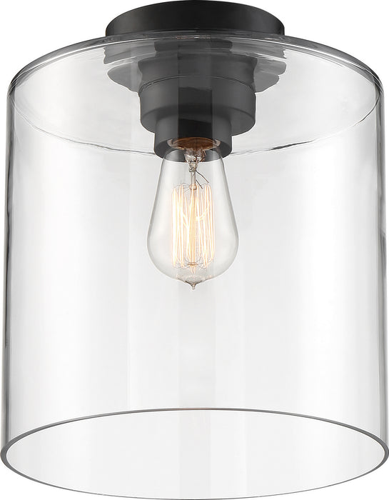 Myhouse Lighting Nuvo Lighting - 60-6779 - One Light Semi Flush Mount - Chantecleer - Matte Black / Clear Glass