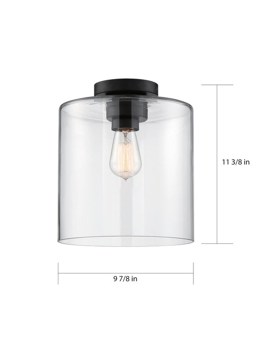 Myhouse Lighting Nuvo Lighting - 60-6779 - One Light Semi Flush Mount - Chantecleer - Matte Black / Clear Glass