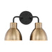 Myhouse Lighting Nuvo Lighting - 60-6792 - Two Light Vanity - Sloan - Matte Black / Burnished Brass