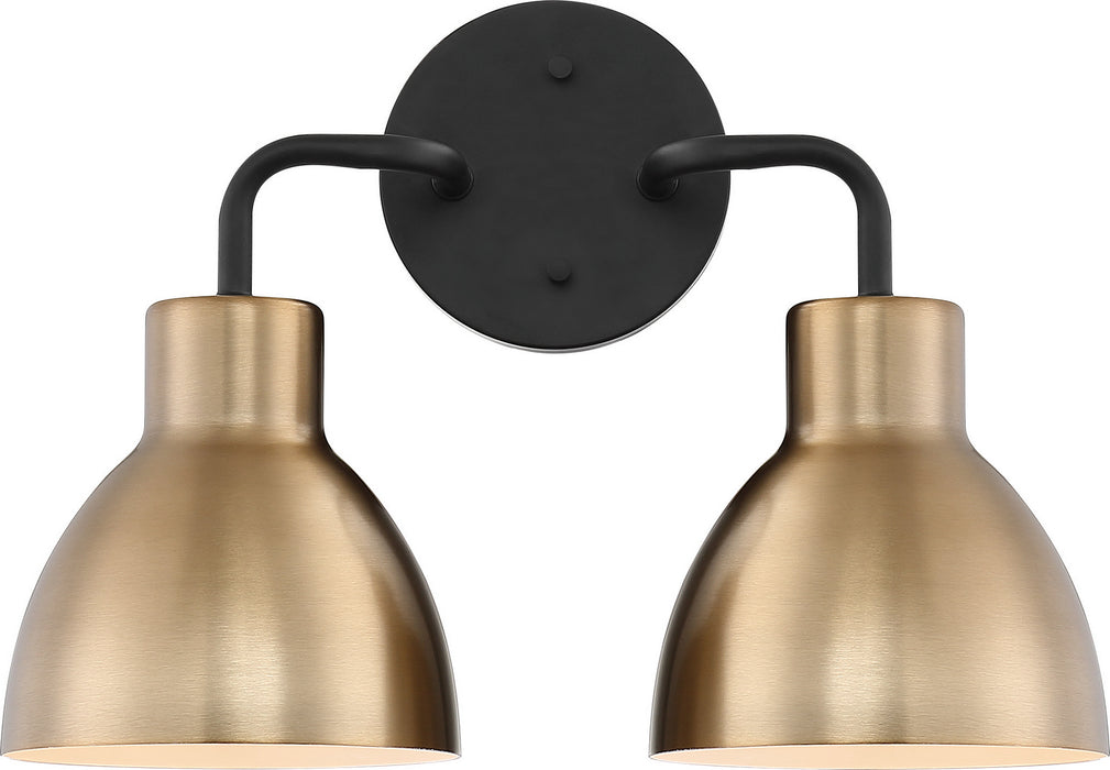 Myhouse Lighting Nuvo Lighting - 60-6792 - Two Light Vanity - Sloan - Matte Black / Burnished Brass