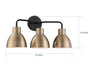 Myhouse Lighting Nuvo Lighting - 60-6793 - Three Light Vanity - Sloan - Matte Black / Burnished Brass