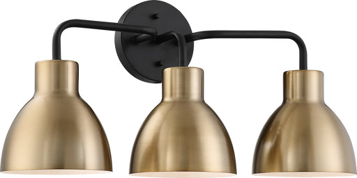 Myhouse Lighting Nuvo Lighting - 60-6793 - Three Light Vanity - Sloan - Matte Black / Burnished Brass