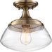 Myhouse Lighting Nuvo Lighting - 60-6797 - One Light Semi Flush Mount - Kew - Burnished Brass / Clear
