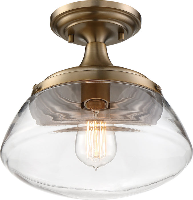 Myhouse Lighting Nuvo Lighting - 60-6797 - One Light Semi Flush Mount - Kew - Burnished Brass / Clear