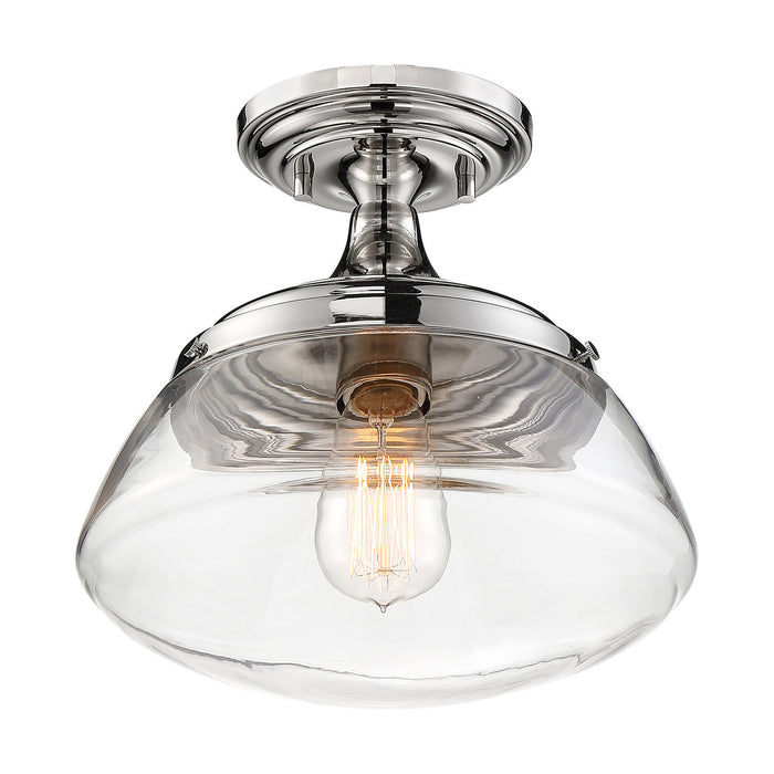 Myhouse Lighting Nuvo Lighting - 60-6798 - One Light Semi Flush Mount - Kew - Polished Nickel / Clear Glass