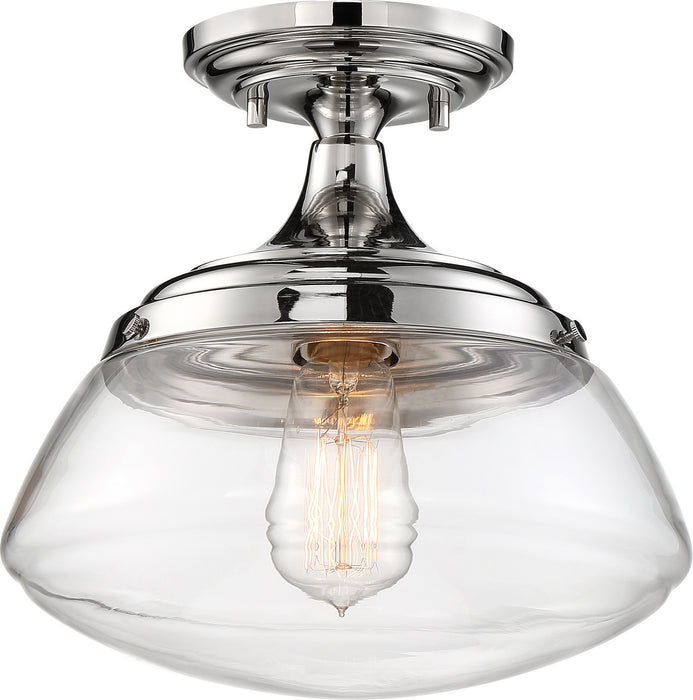 Myhouse Lighting Nuvo Lighting - 60-6798 - One Light Semi Flush Mount - Kew - Polished Nickel / Clear Glass