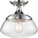 Myhouse Lighting Nuvo Lighting - 60-6798 - One Light Semi Flush Mount - Kew - Polished Nickel / Clear Glass