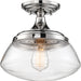 Myhouse Lighting Nuvo Lighting - 60-6798 - One Light Semi Flush Mount - Kew - Polished Nickel / Clear Glass