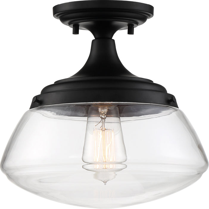 Myhouse Lighting Nuvo Lighting - 60-6799 - One Light Semi Flush Mount - Kew - Aged Bronze / Clear