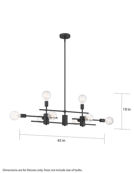 Myhouse Lighting Nuvo Lighting - 60-6862 - Eight Light Island Pendant - Delphi - Black