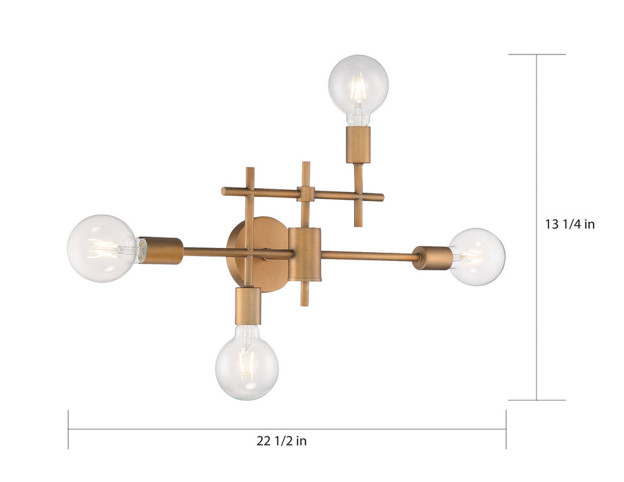 Myhouse Lighting Nuvo Lighting - 60-6871 - Four Light Vanity - Delphi - Aged Gold