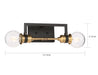 Myhouse Lighting Nuvo Lighting - 60-6972 - Two Light Vanity - Intention - Warm Brass / Black