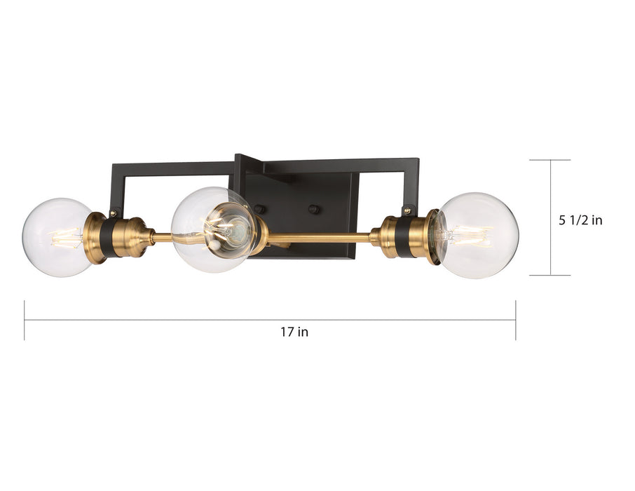 Myhouse Lighting Nuvo Lighting - 60-6973 - Three Light Vanity - Intention - Warm Brass / Black