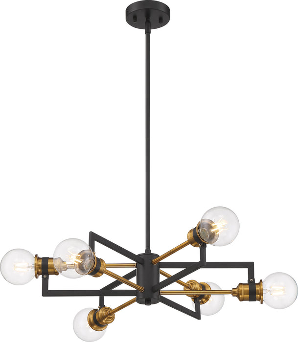 Myhouse Lighting Nuvo Lighting - 60-6976 - Six Light Chandelier - Intention - Warm Brass / Black