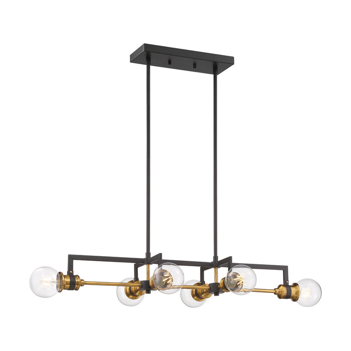 Myhouse Lighting Nuvo Lighting - 60-6977 - Six Light Island Pendant - Intention - Warm Brass / Black