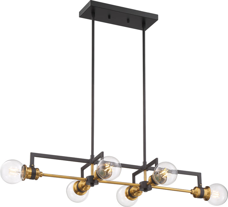 Myhouse Lighting Nuvo Lighting - 60-6977 - Six Light Island Pendant - Intention - Warm Brass / Black
