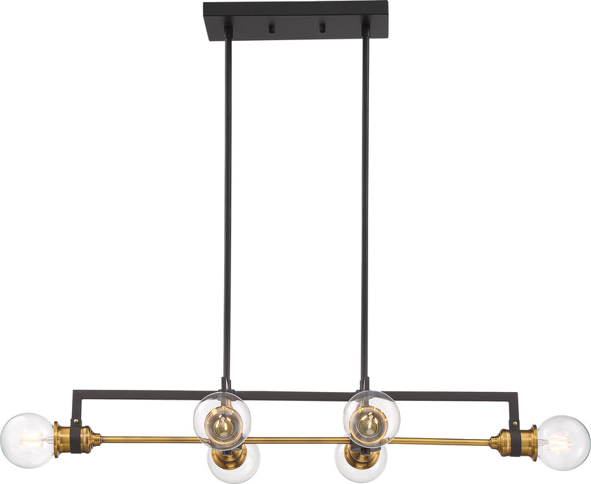 Myhouse Lighting Nuvo Lighting - 60-6977 - Six Light Island Pendant - Intention - Warm Brass / Black