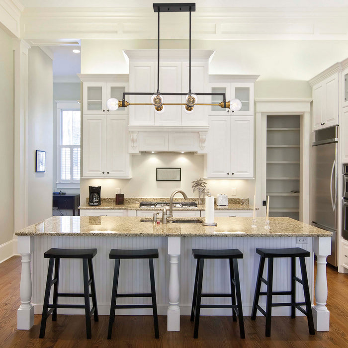 Myhouse Lighting Nuvo Lighting - 60-6977 - Six Light Island Pendant - Intention - Warm Brass / Black