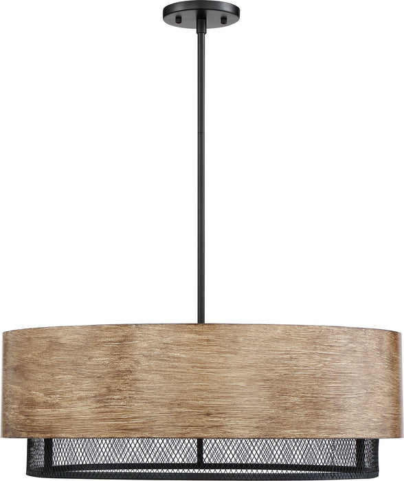 Myhouse Lighting Nuvo Lighting - 60-6980 - Five Light Pendant - Barrique - Black / Honey Wood