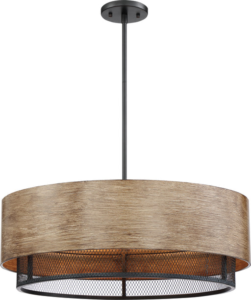 Myhouse Lighting Nuvo Lighting - 60-6980 - Five Light Pendant - Barrique - Black / Honey Wood