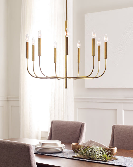 Myhouse Lighting Visual Comfort Studio - EC1009BBS - Nine Light Chandelier - Brianna - Burnished Brass