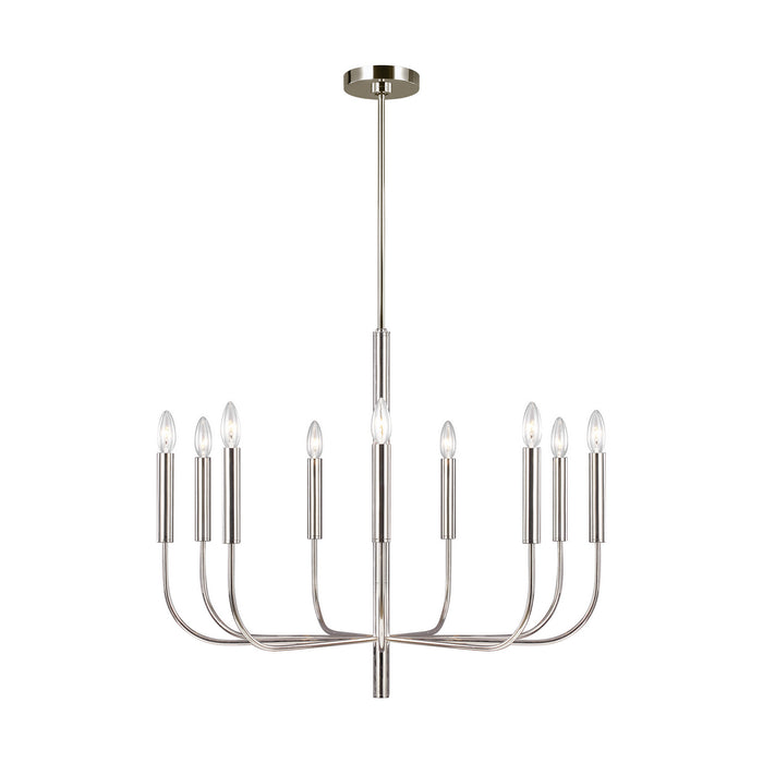 Myhouse Lighting Visual Comfort Studio - EC1009PN - Nine Light Chandelier - Brianna - Polished Nickel