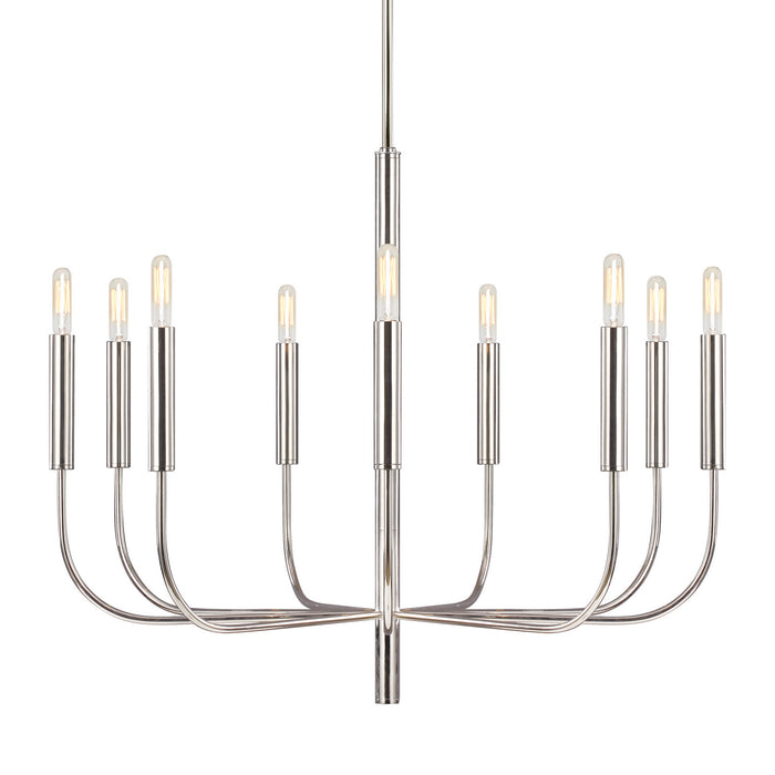 Myhouse Lighting Visual Comfort Studio - EC1009PN - Nine Light Chandelier - Brianna - Polished Nickel