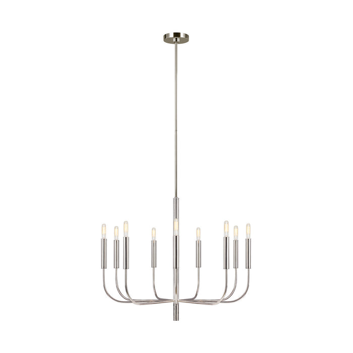 Myhouse Lighting Visual Comfort Studio - EC1009PN - Nine Light Chandelier - Brianna - Polished Nickel