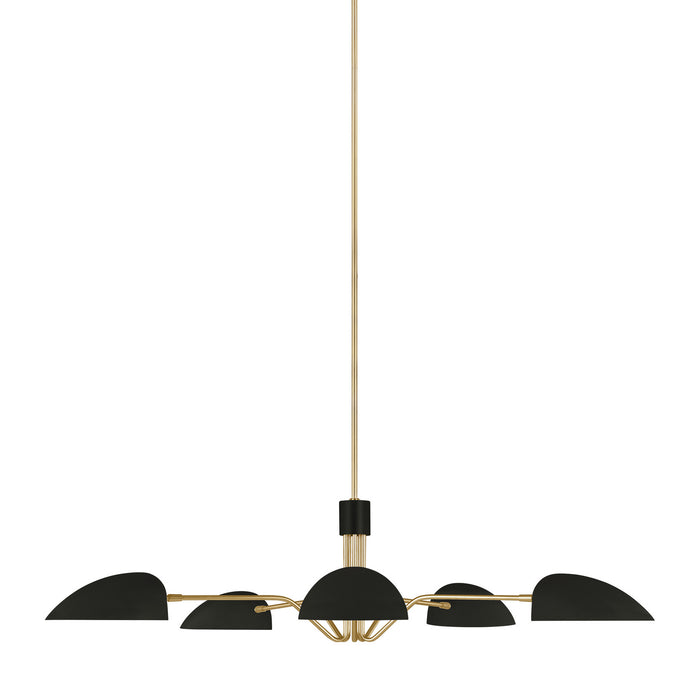 Myhouse Lighting Visual Comfort Studio - EC1025MBK - Five Light Chandelier - Jane - Midnight Black