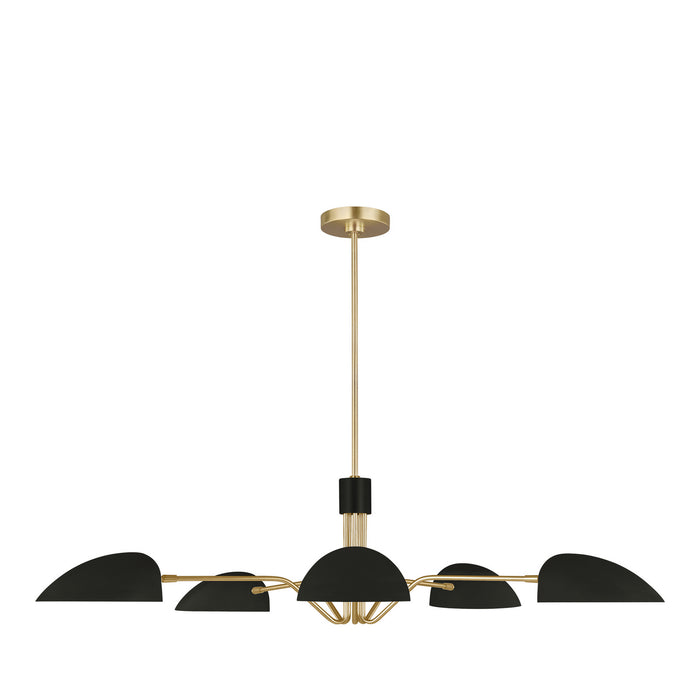 Myhouse Lighting Visual Comfort Studio - EC1025MBK - Five Light Chandelier - Jane - Midnight Black