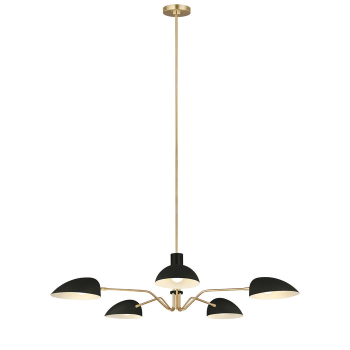 Myhouse Lighting Visual Comfort Studio - EC1025MBK - Five Light Chandelier - Jane - Midnight Black