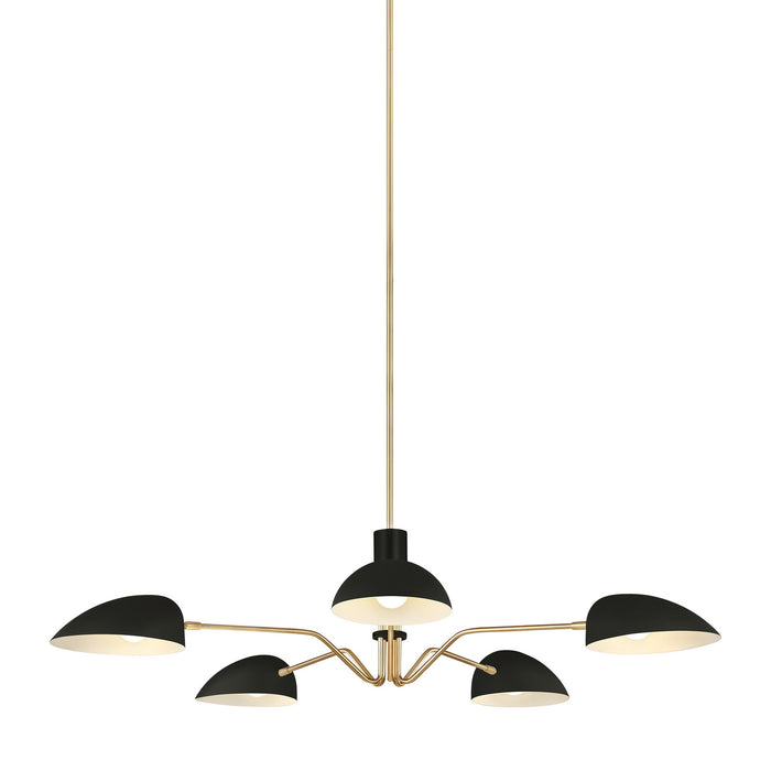 Myhouse Lighting Visual Comfort Studio - EC1025MBK - Five Light Chandelier - Jane - Midnight Black