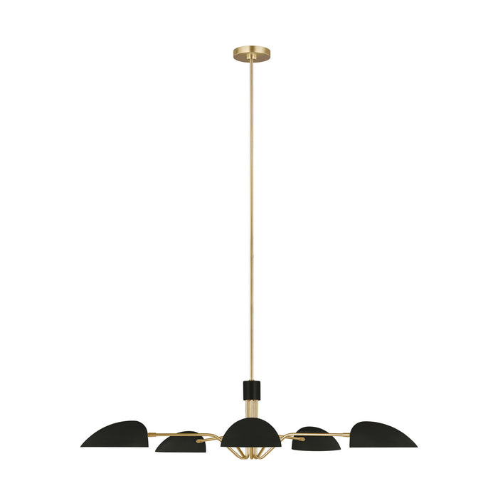 Myhouse Lighting Visual Comfort Studio - EC1025MBK - Five Light Chandelier - Jane - Midnight Black