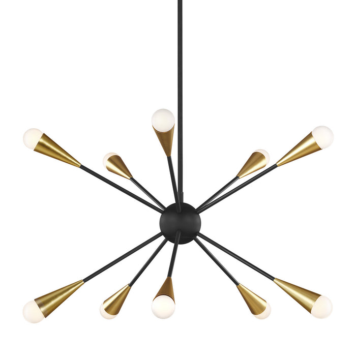 Myhouse Lighting Visual Comfort Studio - EC10310MBK - Ten Light Chandelier - Jax - Midnight Black