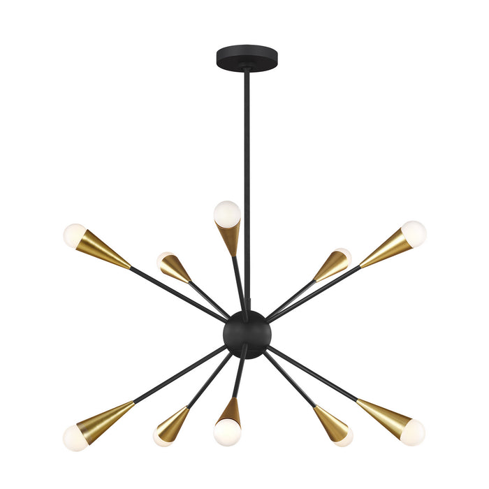 Myhouse Lighting Visual Comfort Studio - EC10310MBK - Ten Light Chandelier - Jax - Midnight Black